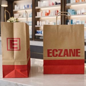 Eczane Kraft Çanta (28x22x10cm) - 100 Adet