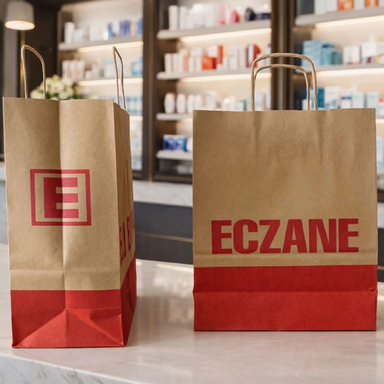 Eczane Kraft Çanta (28x22x10cm) – 100 Adet